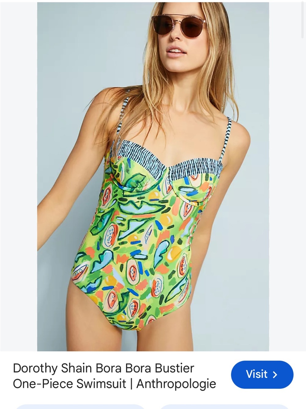 Anthropologie Avocado Swimsuit by Dorothy Shain
